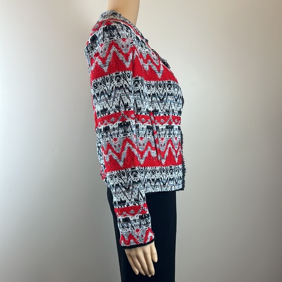 IRO Kroe Red and Black Aztec Tapestry Open Jacket - Picture 5 of 7